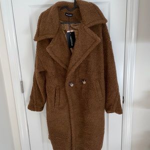 Brown teddy coat size 4